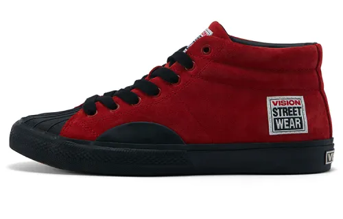 Vision Street Wear Shell Head Casual High top Skateboard Shoes Unisex Brick Red