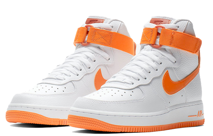 Женские кроссовки Nike Air Force 1 Vibrant Orange (белый / оранжевый) — фото 3
