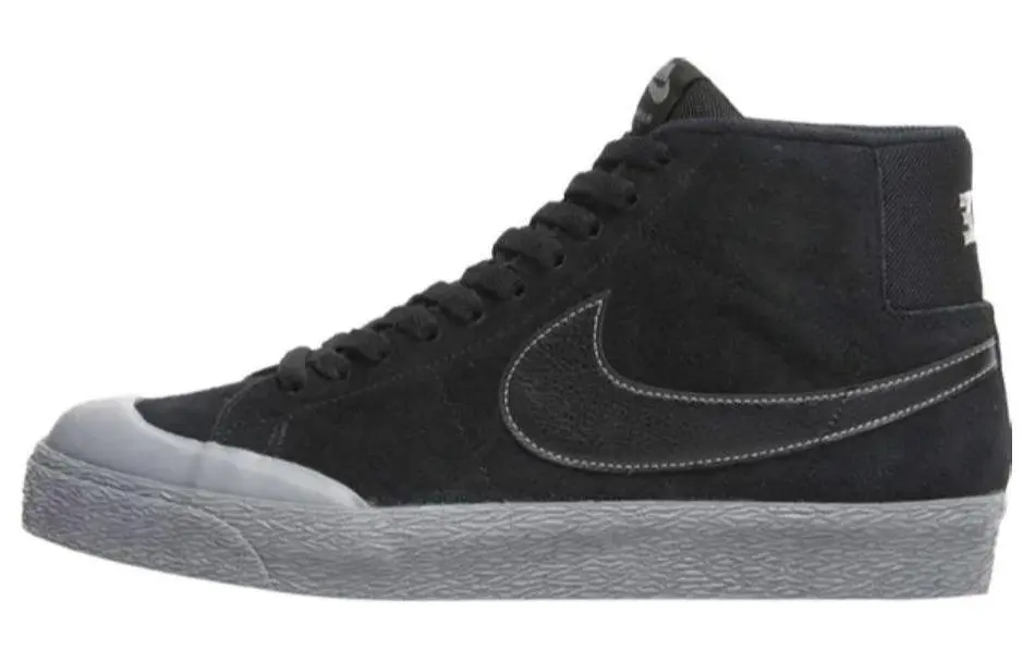 Nike Blazer Slip-Resistant Durable High-Top Skate Shoes Unisex Black Gray
