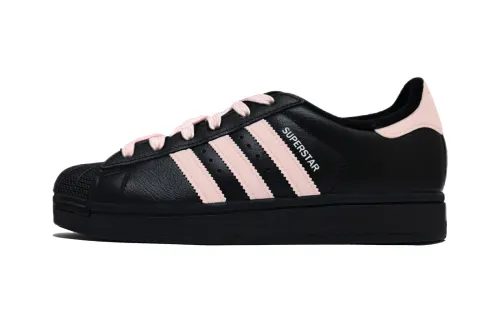 Adidas Originals Superstar 2 Pink Peach Low top Skateboard Shoes Unisex Black Pink