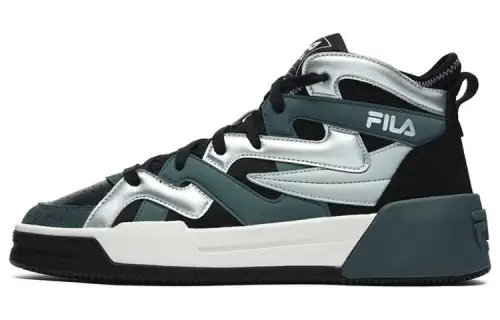 FILA Salto Synthetic Leather Casual Abrasion Resistant Abrasion Resistant Low top Skateboard Shoes Men's Black