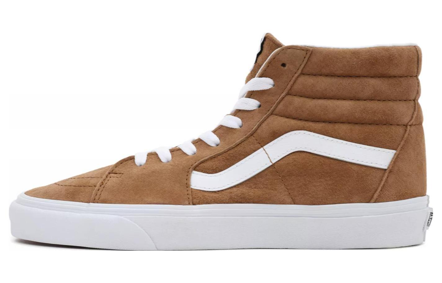 Кеды Vans SK8 Zamszowe Pig Suede (коричнево-белые)