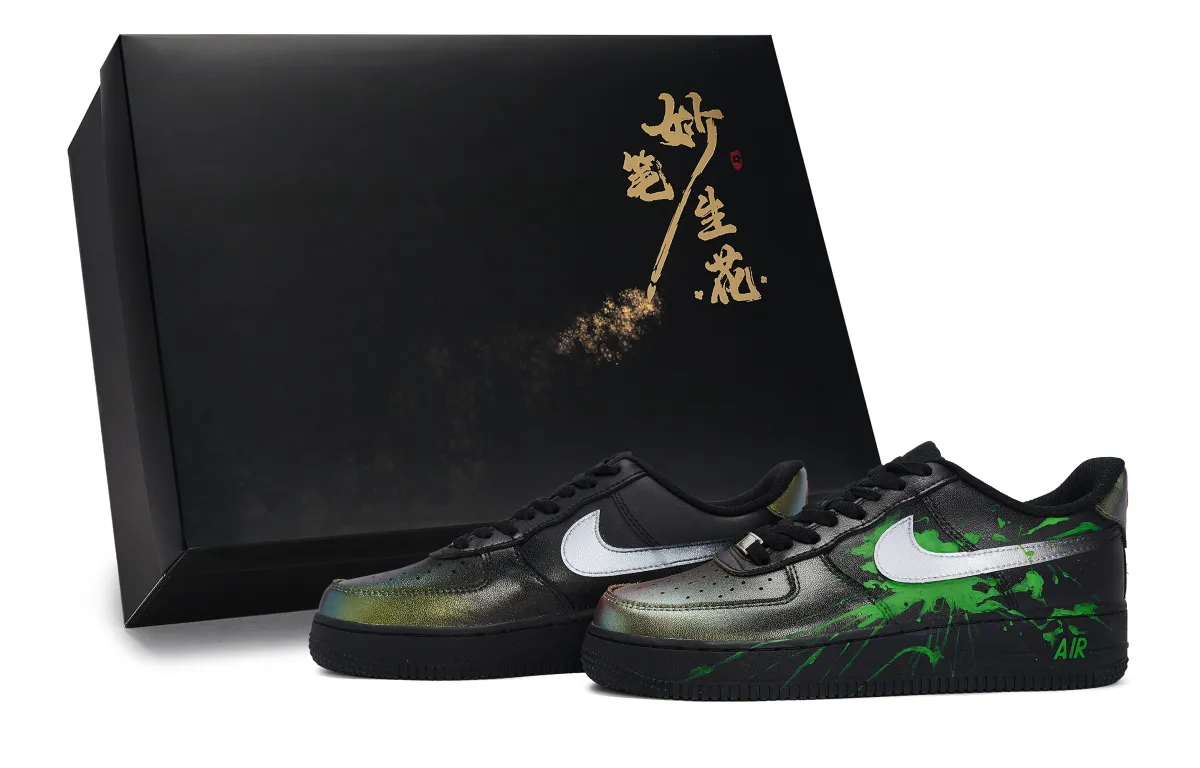 Nike Air Force 1 Skateboard Shoes Unisex Low Top Green/Silver