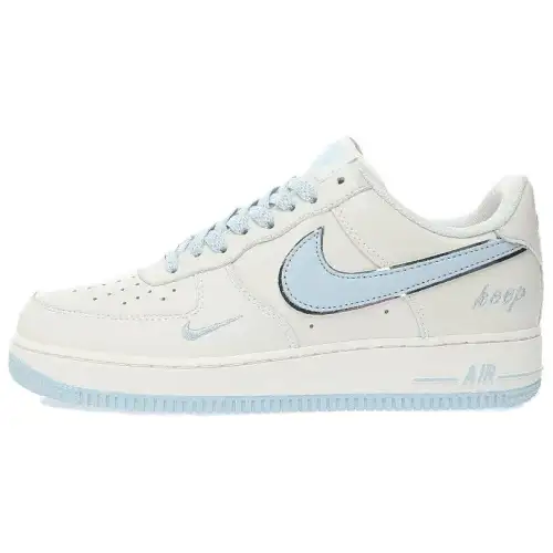 Nike Air Force 1 Slip Resistant Cushioning Low top Skateboard Shoes Women's White Blue