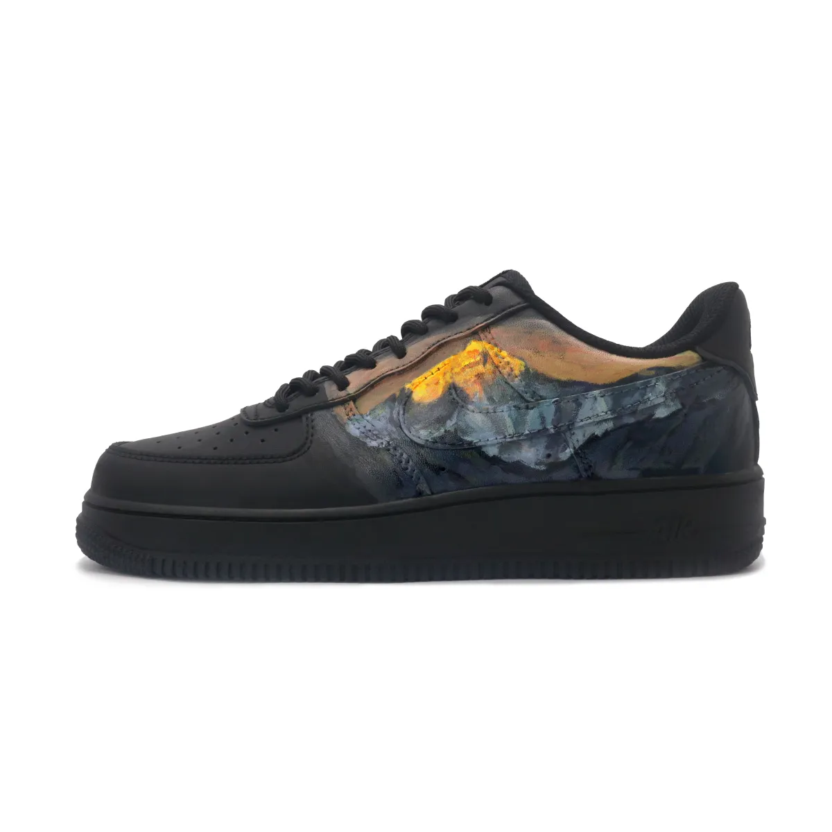 Nike Air Force 1 Leather Slip Resistant Cushioning Low top Skateboard Shoes Unisex Black Yellow