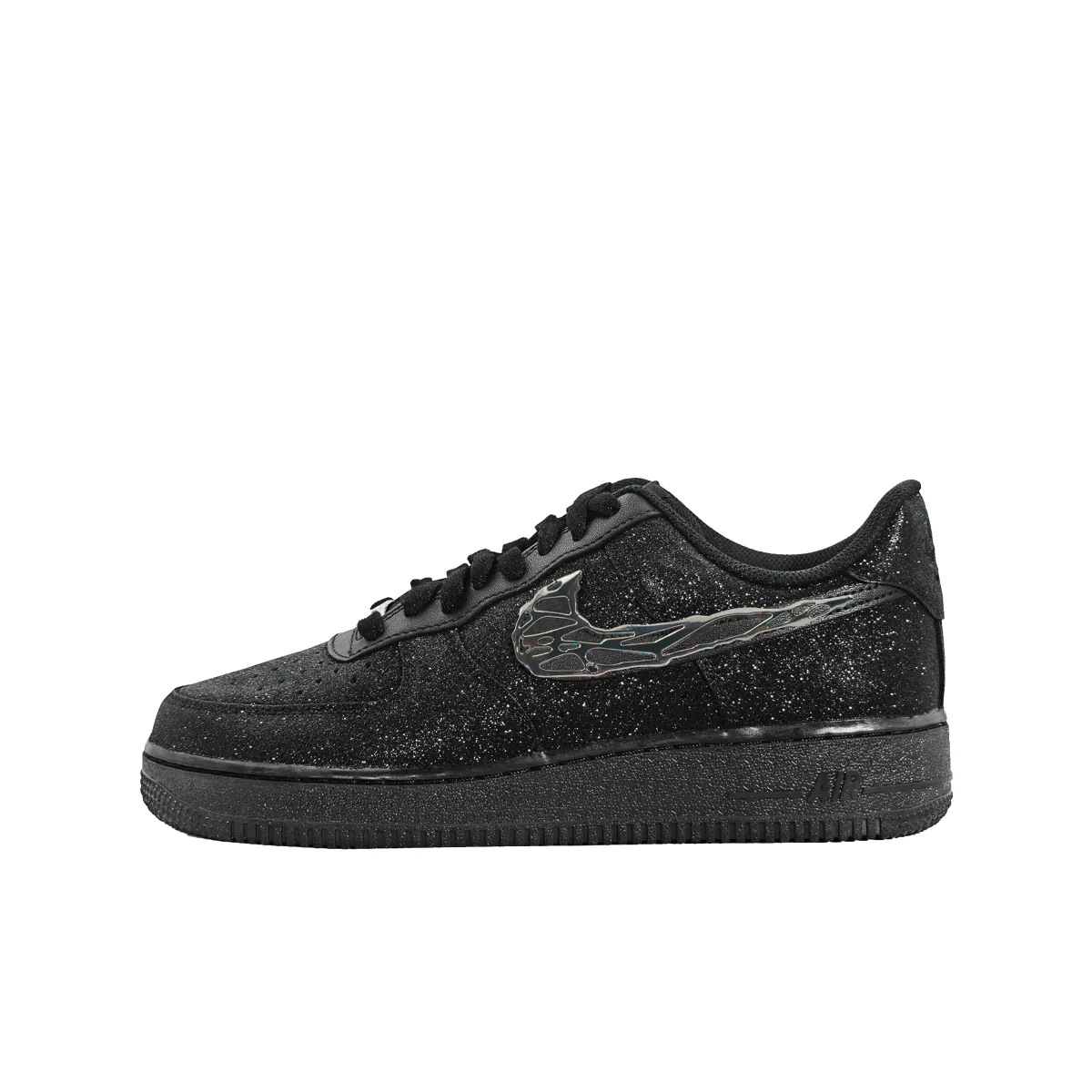 Nike Air Force 1 Wear resistant And Lightweight Low top Skateboard Shoes Unisex Black Silver