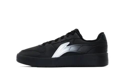 Li Ning Sycee V2 Slip Resistant Height Increasing Abrasion Resistant Low top Skateboard Shoes Men's Black