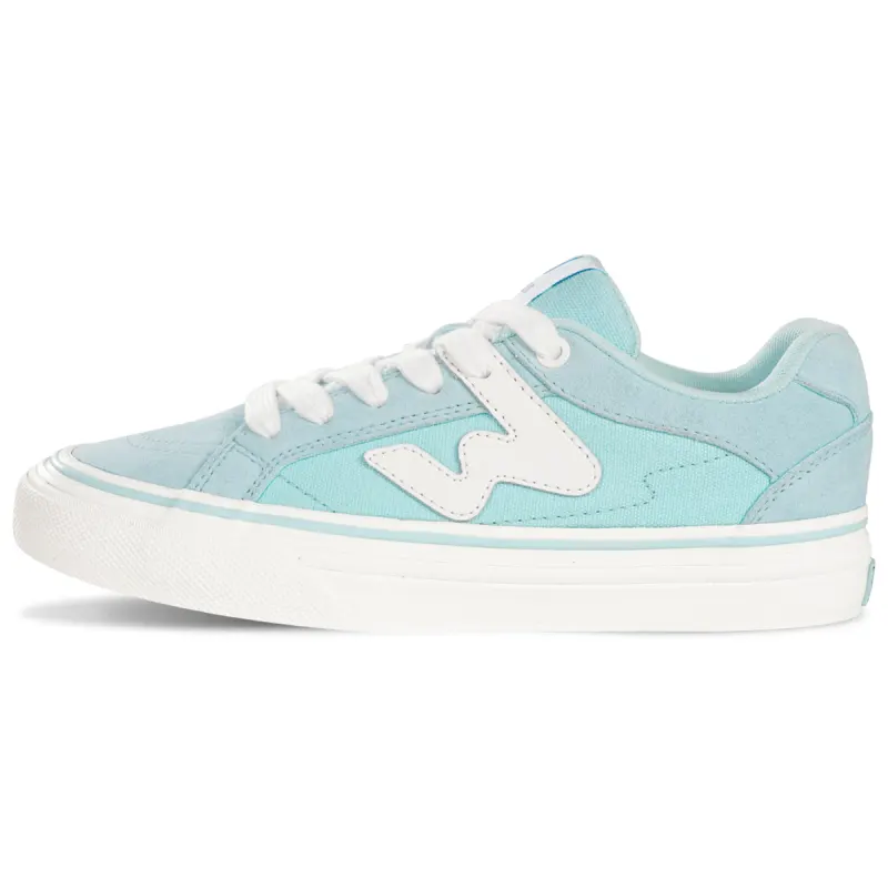 Ollieskate fabric synthetic leather Sea sea water blue summer fresh campus style suede canvas skateboard sweet girl travel trendy and versatile fashion wear-resistant and non-slip low-cut sneakers same style for men and women ocean blue