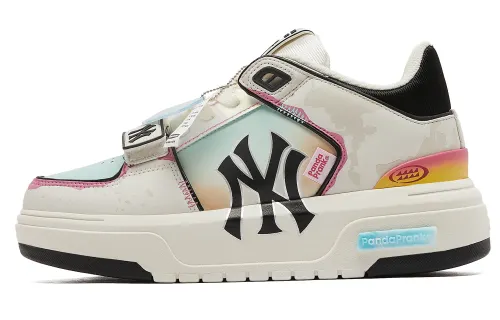 MLB Chunky Liner Abrasion Resistant Mid top Skateboard Shoes Unisex Beige Pink Blue