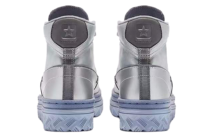 Кеды Converse Cons Pro Leather Metallic (серебряные) — фото 5