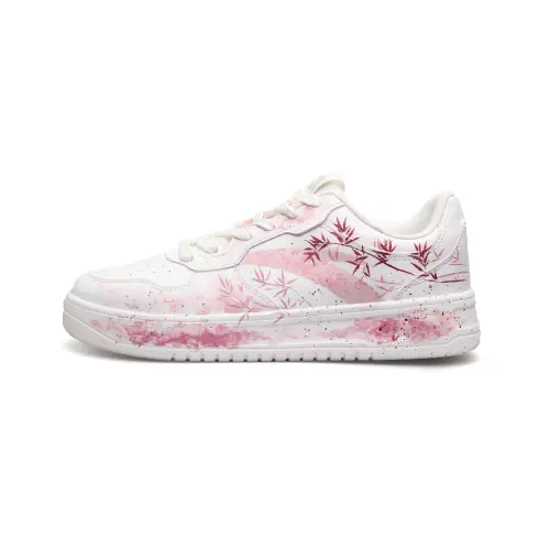 Anta Slip Resistant Cushioning Abrasion Resistant Low top Skateboard Shoes Men's White Pink