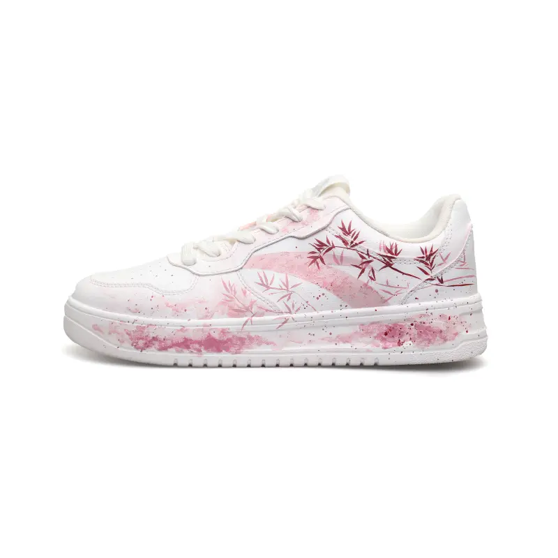 Anta Slip Resistant Cushioning Abrasion Resistant Low top Skateboard Shoes Men's White Pink