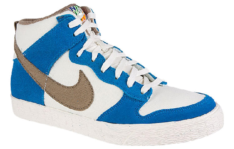 Мужские кеды Nike Dunk AC (бежевый / синий / хаки) — фото 3