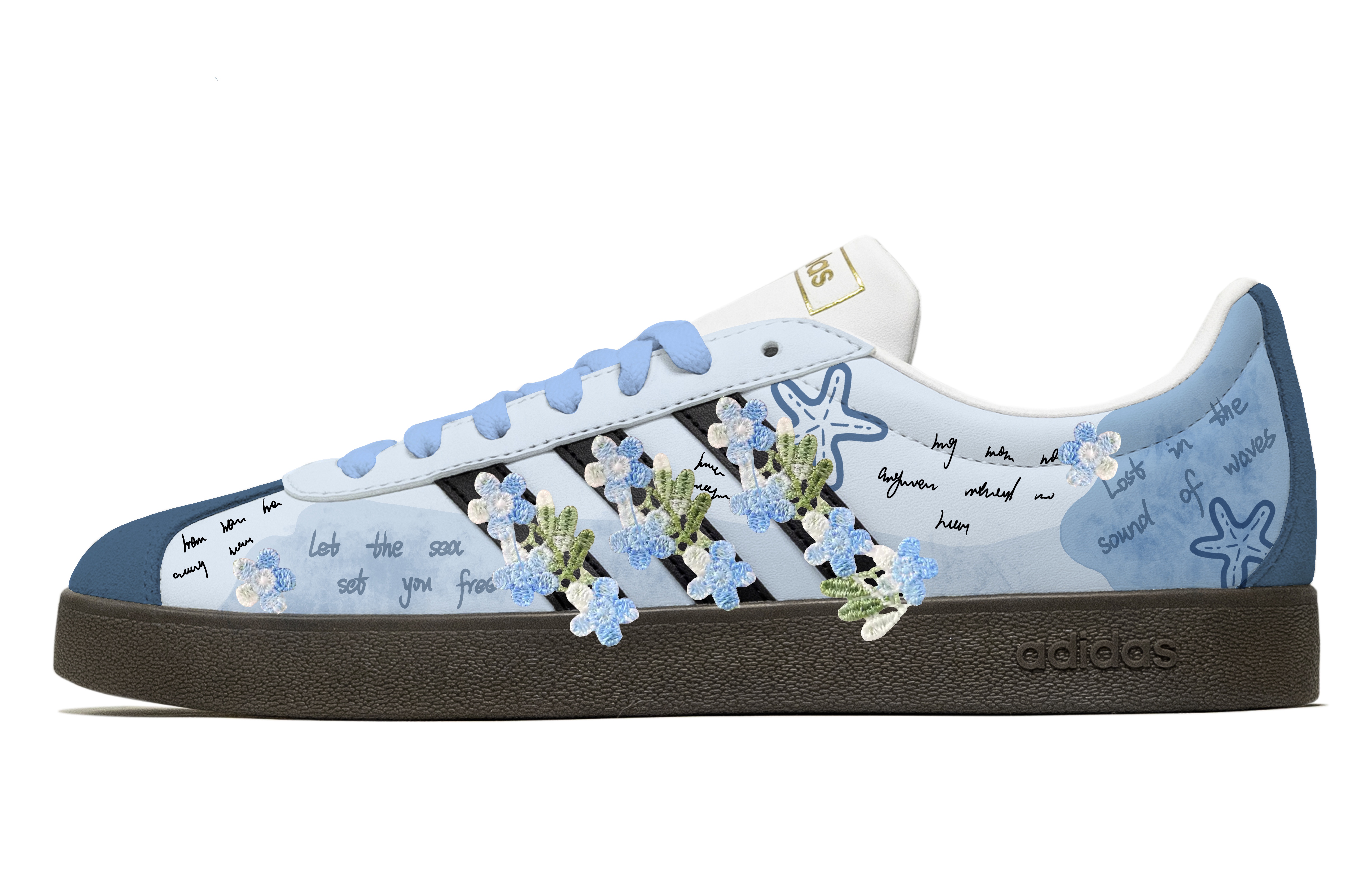 Adidas VL COURT 2.0 Love Planner, Cerulean Low top Skateboard Shoes Unisex Blue