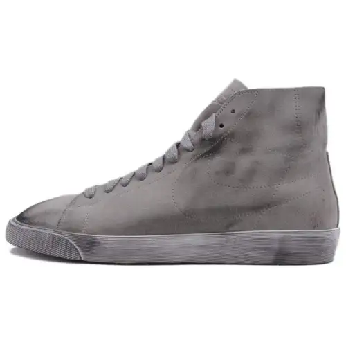 Nike Blazer Mid Slip Resistant Abrasion Resistant High top Skateboard Shoes Men's Gray