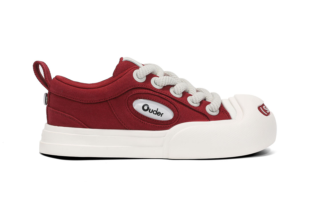 Ouder Smiler Classic Trendy Vintage Low top Canvas Skateboard Shoes Unisex Burgundy