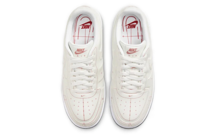 Женские кеды Nike Air Force 1 07 lx (бело-красный) — Белыйкрасный — фото 4