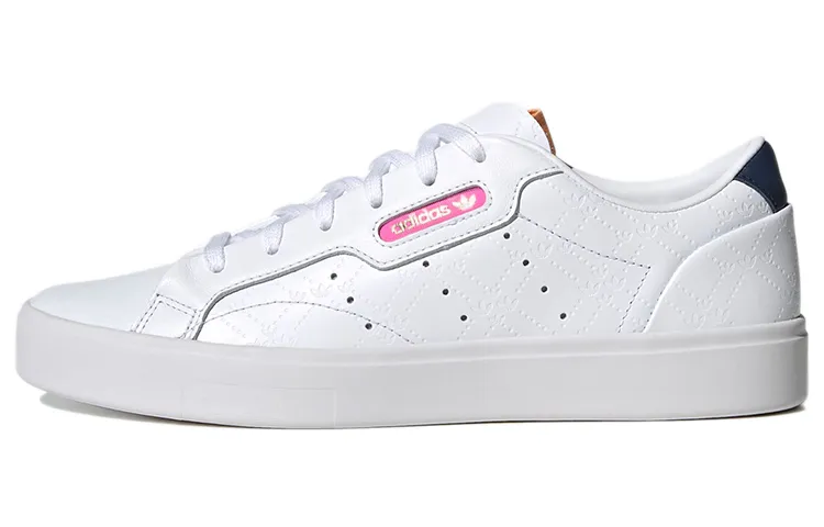 Adidas Originals Sleek Comfortable Abrasion Resistant Low top Skateboard Shoes Women's White Pink Blue
