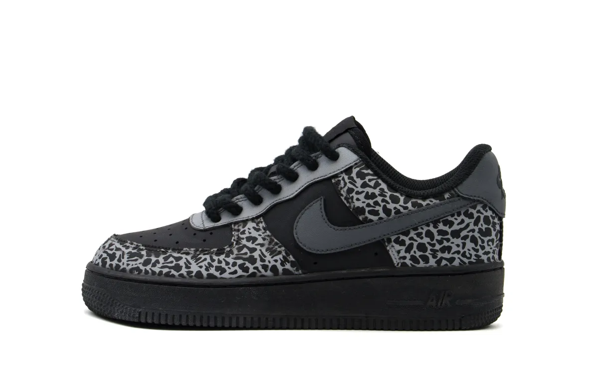 Nike Air Force 1 Abrasion Resistant Low top Skateboard Shoes Unisex Black Gray