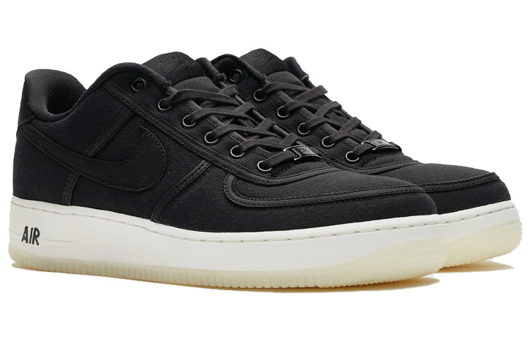 Мужские кроссовки Nike Air Force 1 Retro QS CNVS (черные) — Чёрный — фото 2