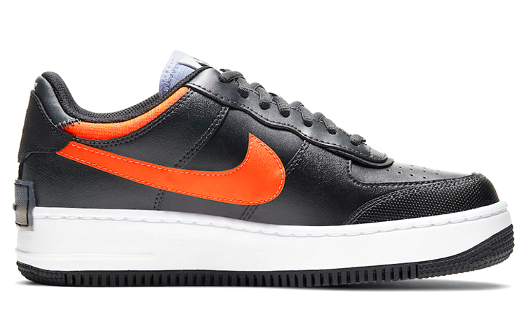 Женские кеды Nike Air Force 1 Shadow "Pixel" (черно-оранжевые) — фото 2
