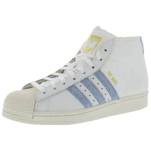 Adidas Originals Pro Model Slip Resistant Abrasion Resistant High top Skateboard Shoes Men's White