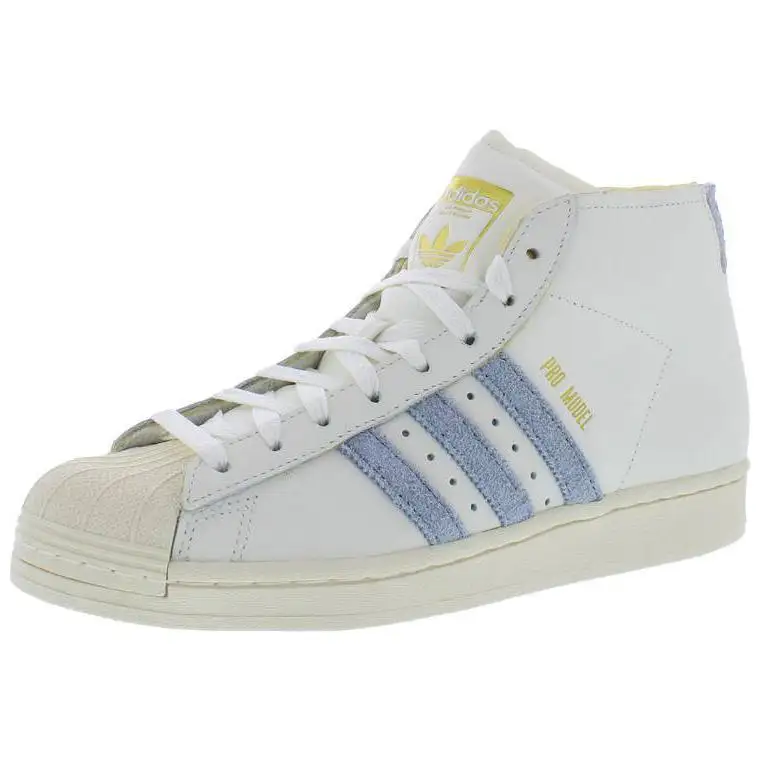 Adidas Originals Pro Model Slip Resistant Abrasion Resistant High top Skateboard Shoes Men's White