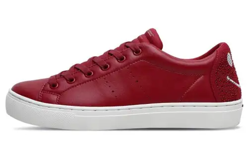 Skechers Street Side Street Leather Comfortable Low top Skateboard Shoes Women's Red
