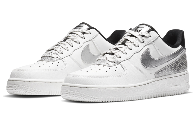 Женские кроссовки Nike Air Force 1 07 se 3m (серо-белые) — Серый / белый — фото 3
