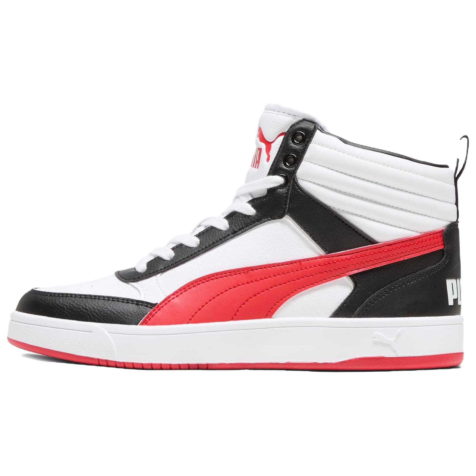 PUMA DRIBBLE Mid top Skateboard Shoes Unisex White Red Black