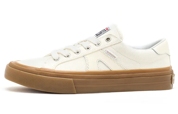 Vision Street Wear V76 Low top Skateboard Shoes Unisex Raw Pips Rubber Ecru