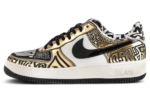 UNDEFEATED X Nike Air Force 1 Skateboard Shoes Men's Low Top White/Gold