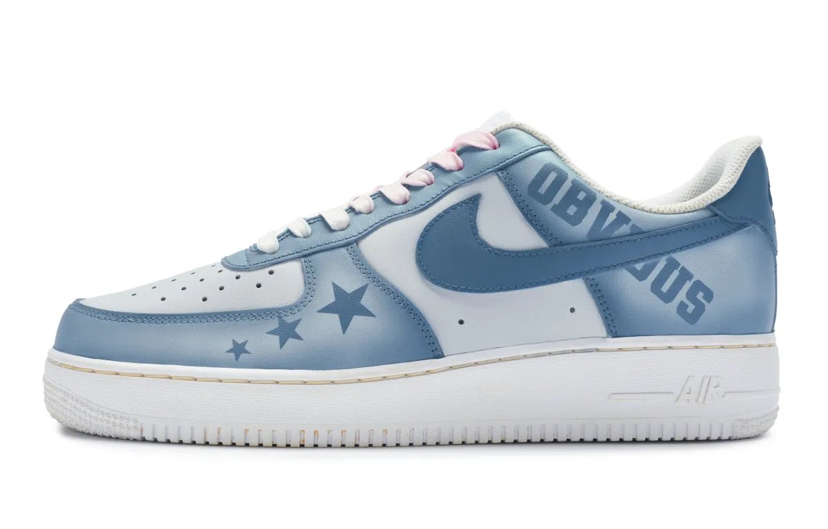 Nike Air Force 1 Low top Skateboard Shoes GS White Blue Pink