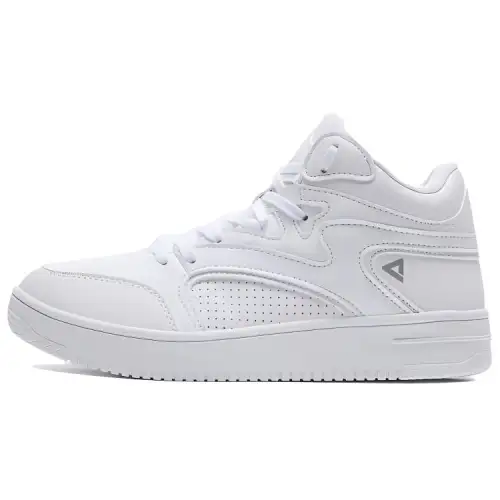 PEAK Textile, Synthetic Leather Coverage Thermal Cushioning High top Skateboard Shoes Women's White Winter Edition