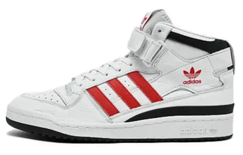 Adidas Originals FORUM Abrasion Resistant Breathable Mid top Skateboard Shoes Men's White Red