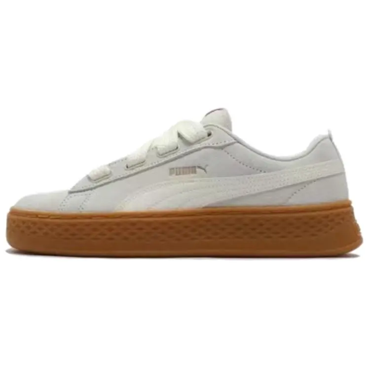 PUMA Smash Platform Low top Skateboard Shoes Women's Ecru