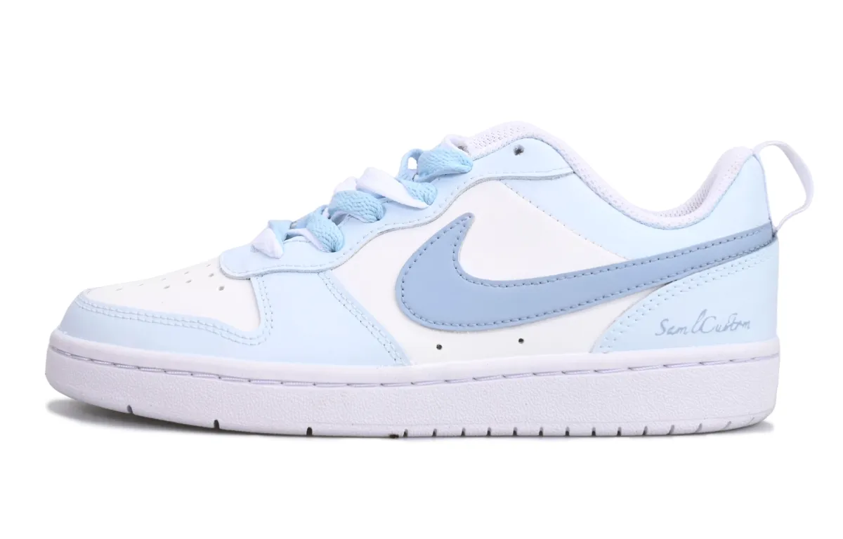 Nike Court Borough Foam Sweet Bean SAML Slip Resistant Abrasion Resistant Low top Skateboard Shoes Women's Dusty Blue