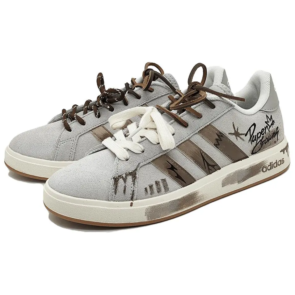 Adidas Grand Court Base 00s Puffy Shoes Height Increasing Abrasion Resistant Low top Skateboard Shoes Unisex