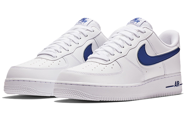 Мужские кроссовки Nike Air Force 1 White Deep Royal (бело-синие) — Белыйсиний — фото 3