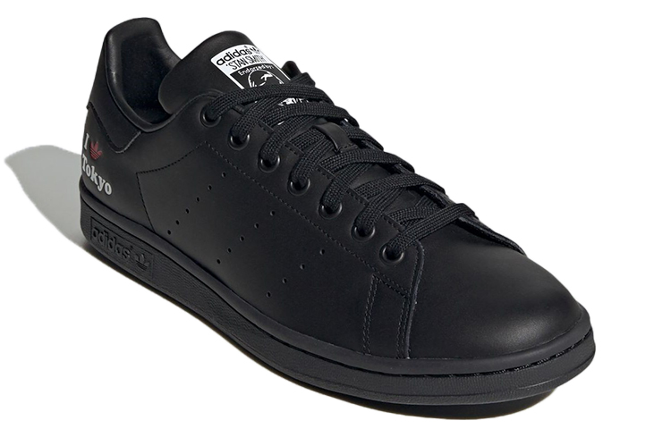 Кеды adidas Stan Smith (черно-красно-белые) — фото 3
