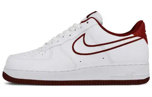Nike Air Force 1 07 Leather White Team Red