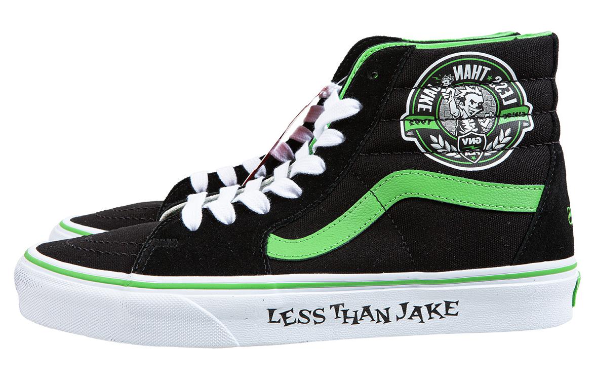 Less Than Jake x Vans SK8 Textile, Leather Trendy High top Skateboard Shoes Unisex Black