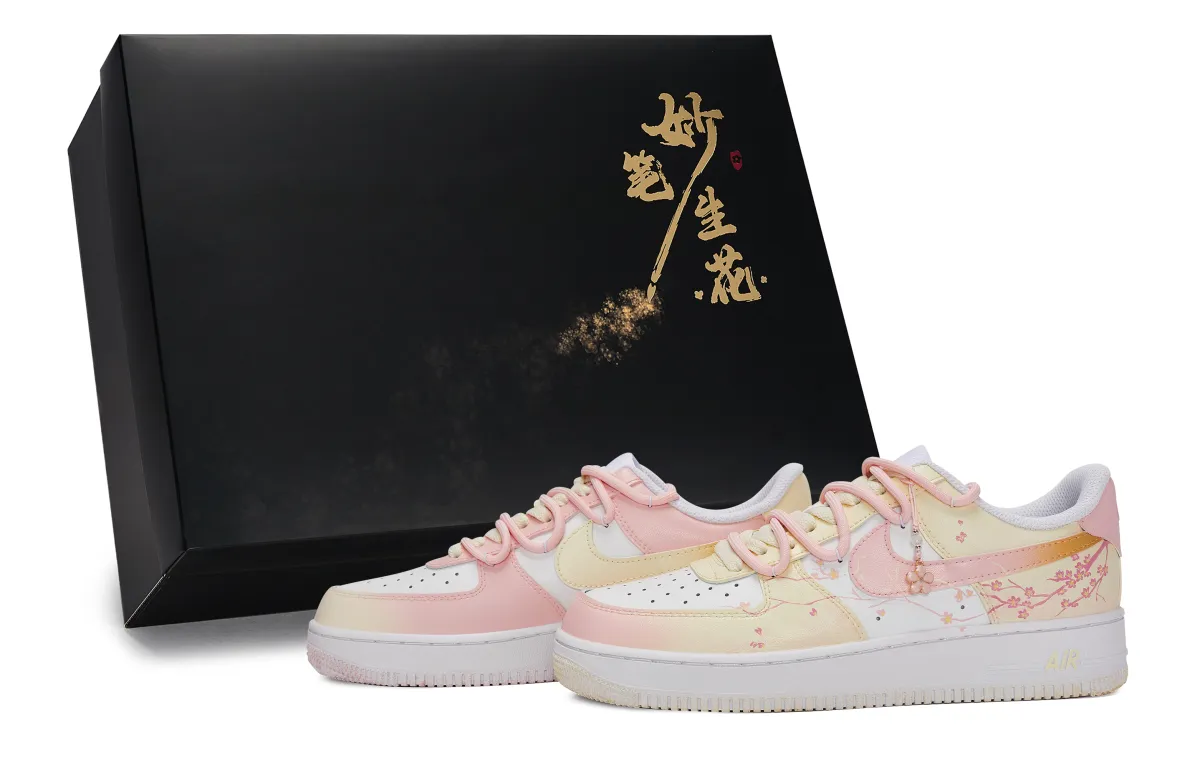 Nike Air Force 1 Skateboard Shoes Unisex Low Top Pink/Yellow