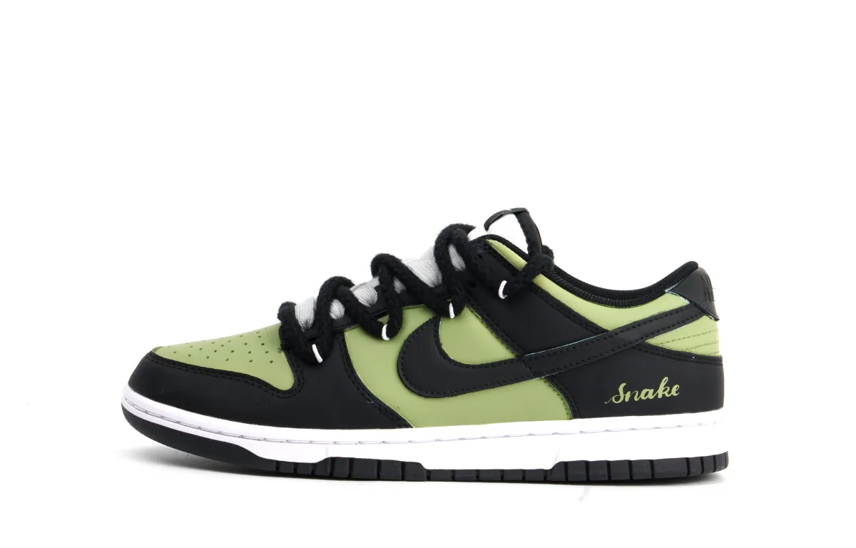 Nike Dunk Comfortable Cushioning Low top Skateboard Shoes Unisex Black Green