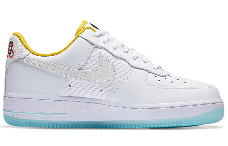 Женские кроссовки Nike Air Force 1 (бело-сине-оранжевые) — Белыйсинийоранжевый — фото 2