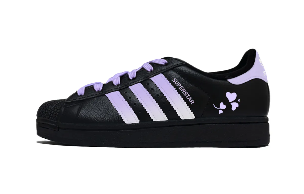 Adidas Originals SUPERSTAR Purple Bubbles Shell Head Quick Dry Quick Dry Low top Skateboard Shoes Women's Black Purple