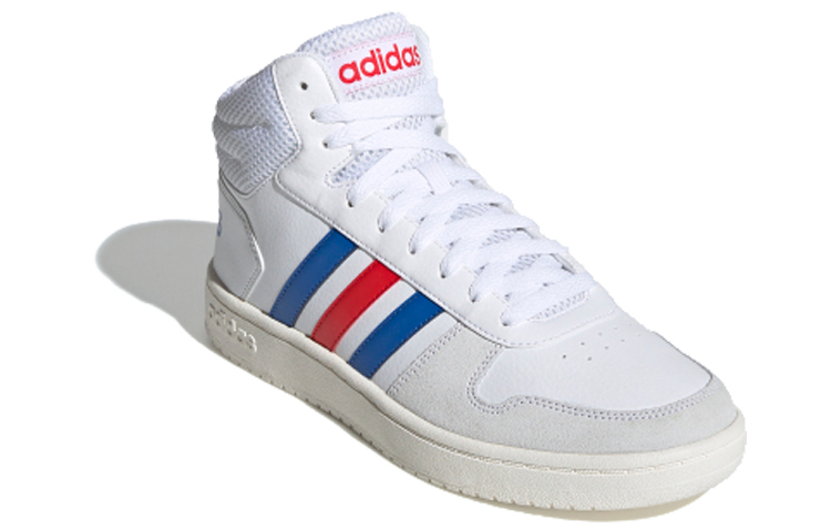 Мужские кроссовки adidas neo Hoops 2.0 MID (белый) — Белый / красный / белый — фото 3
