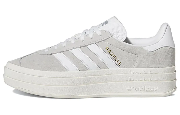 Adidas Originals GAZELLE BOLD Abrasion Resistant Low top Skateboard Shoes Women's Gray White