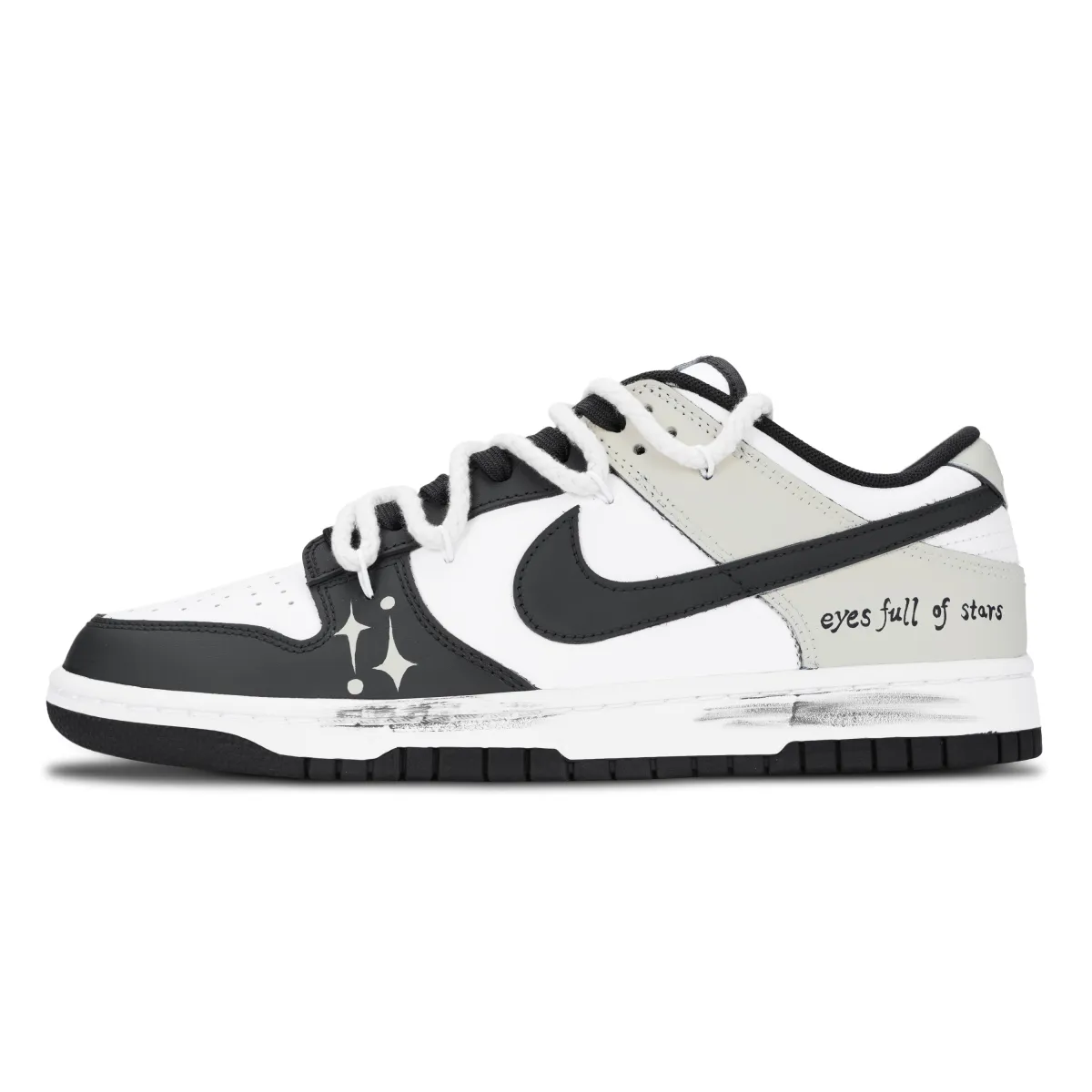 Nike Dunk Full Of Starlight Slip Resistant Abrasion Resistant Low top Skateboard Shoes Men's White Black