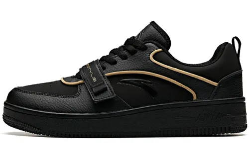 Anta Textile, Synthetic Leather Slip Resistant Cushioning Lightweight Abrasion Resistant Low top Skateboard Shoes Men's